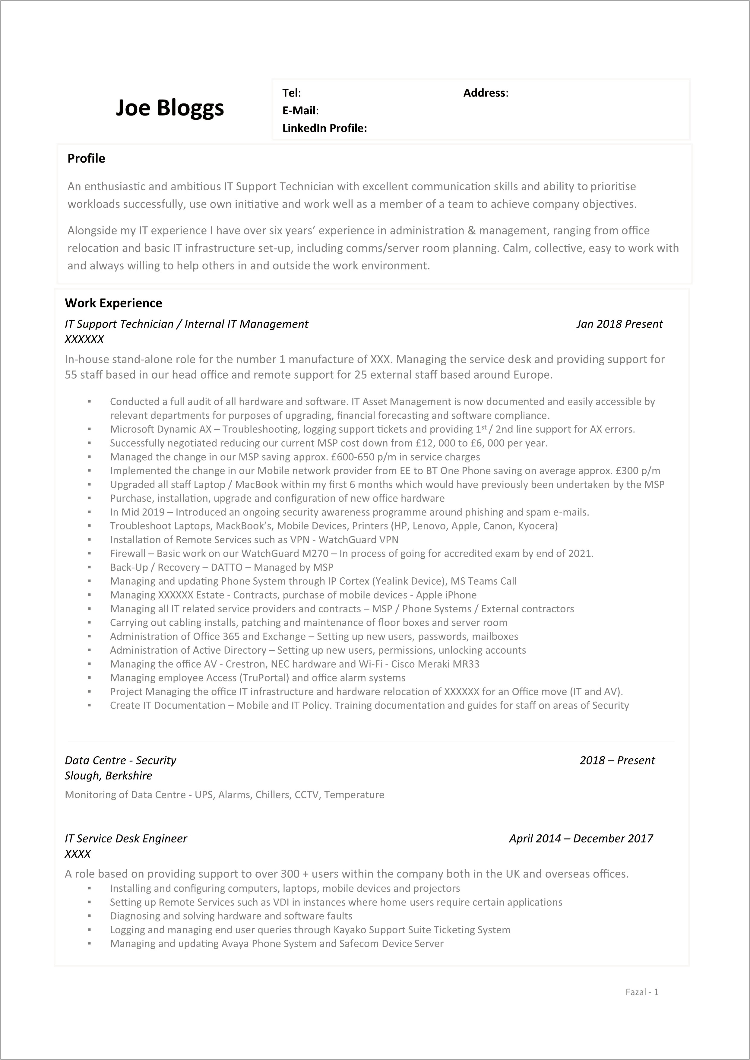 Help Desk Skills Resume Reddit