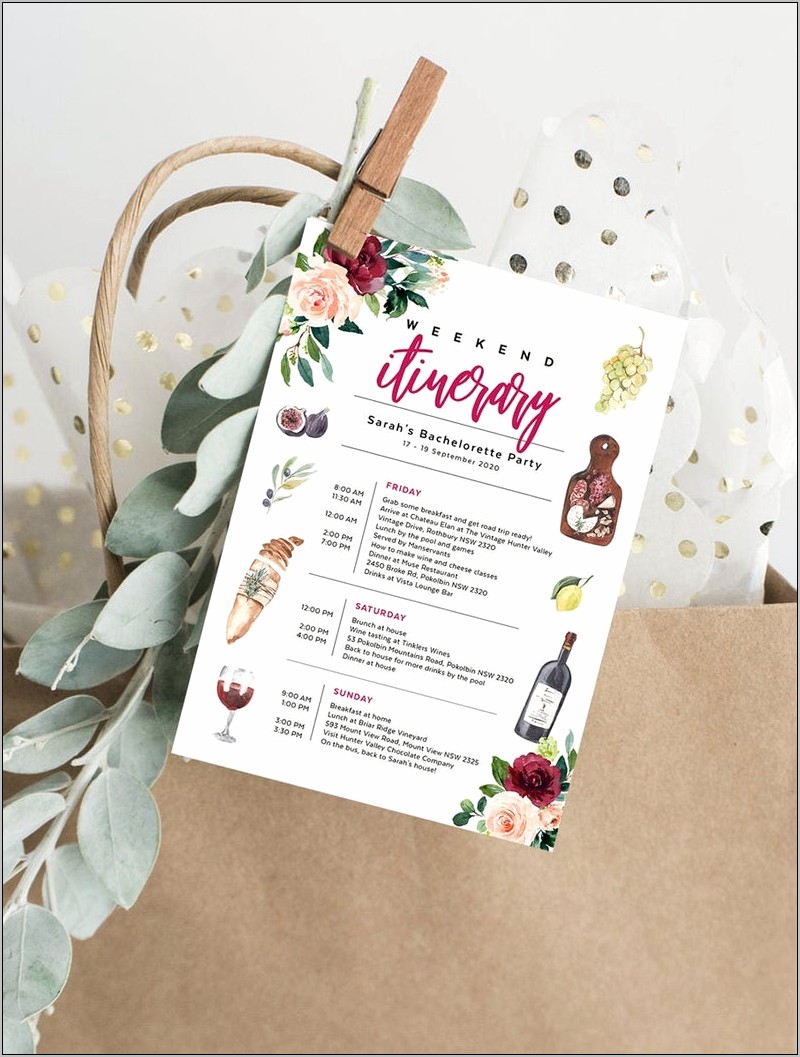 Hen Do Itinerary Template Free Download