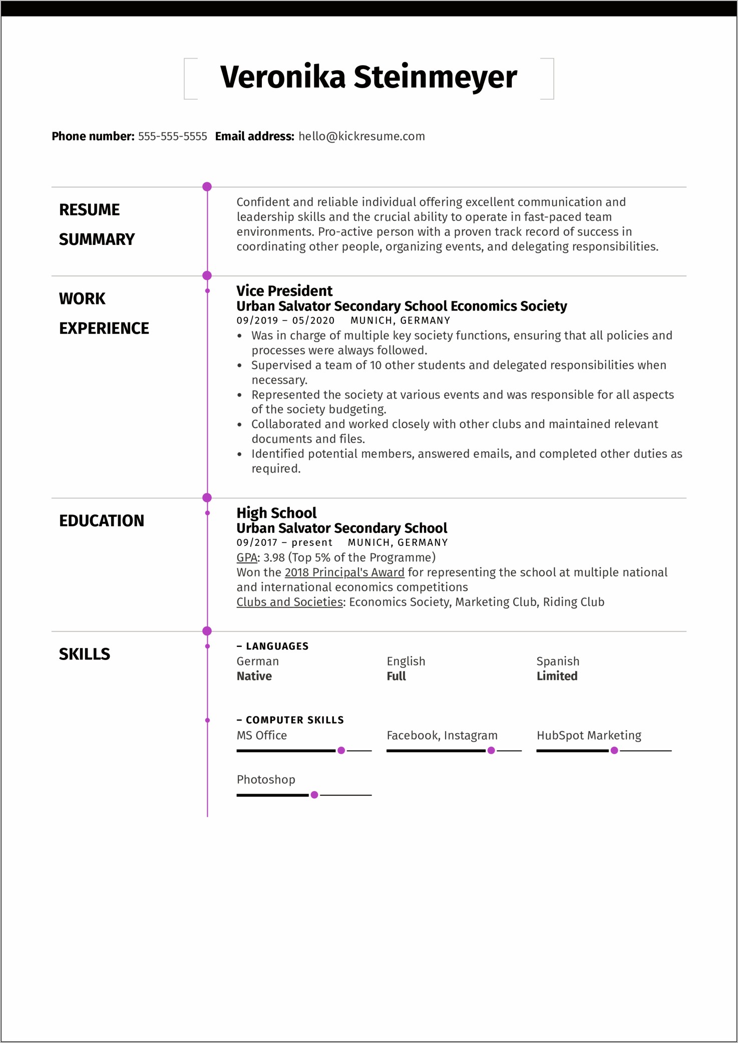 High School Resume Examples Skills