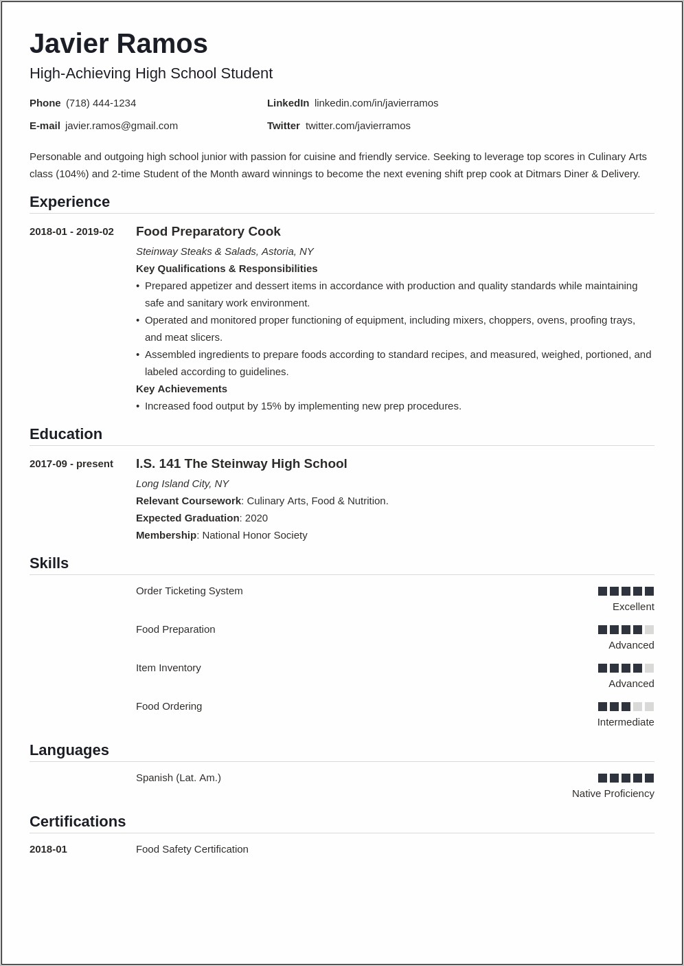 High School Resume Objective Statement