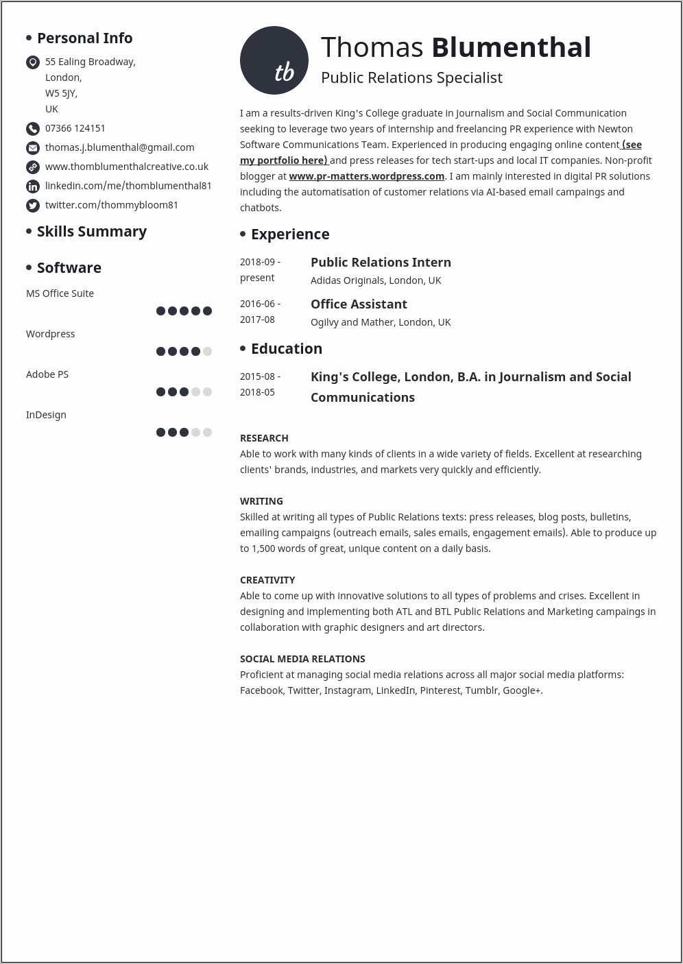 Highly Skilled Professional Resume Format