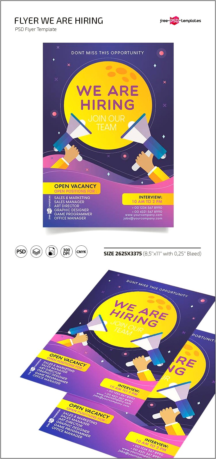 Hiring Poster Template Psd Free Download