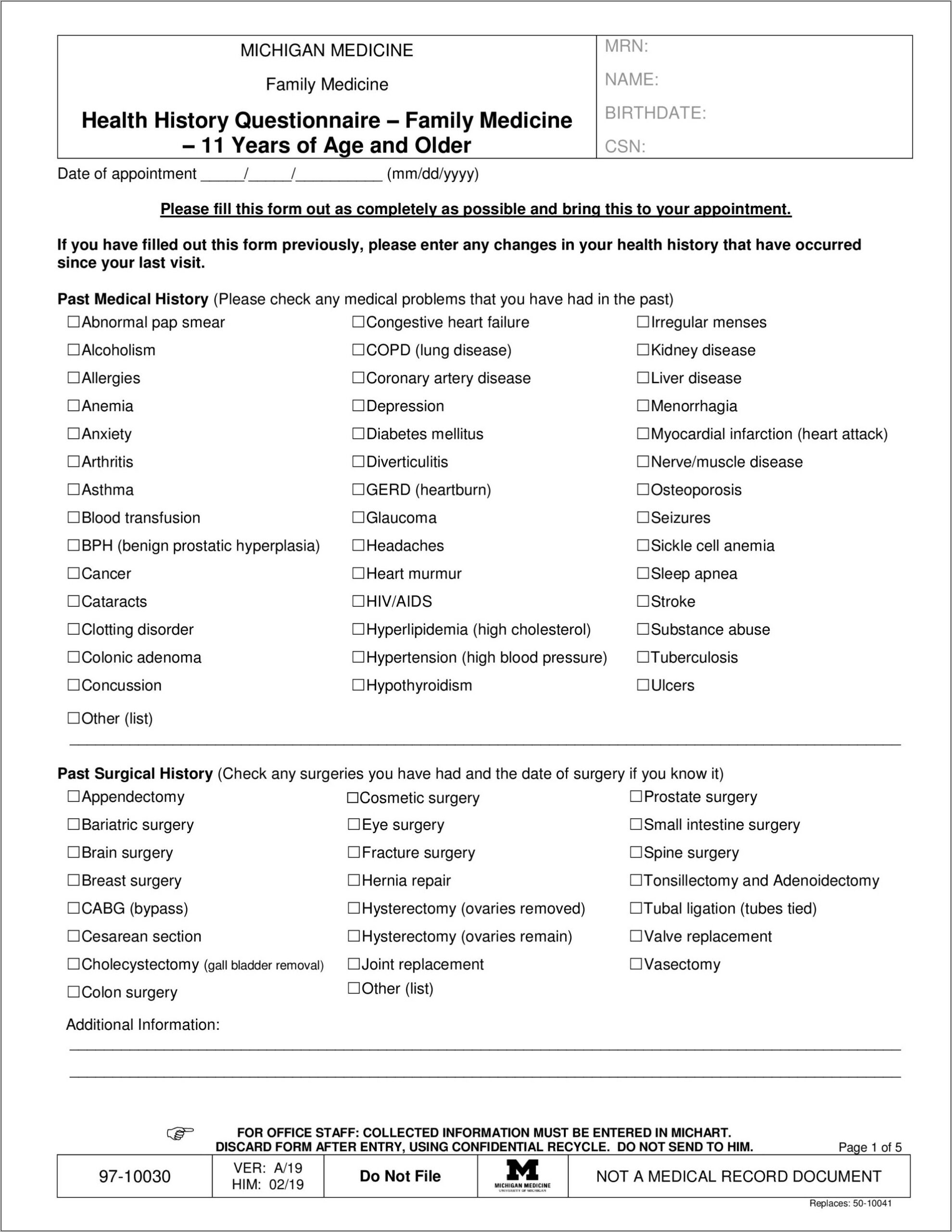 History And Physical Templates Free Download