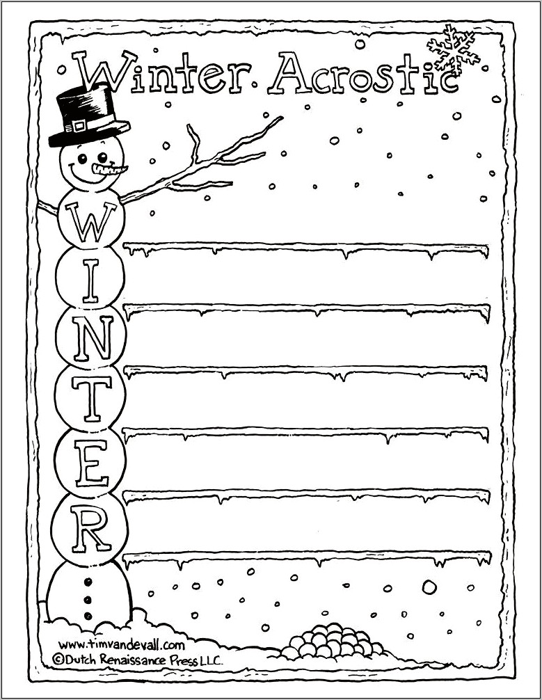 Holiday Acrostice Poem Template Free Download