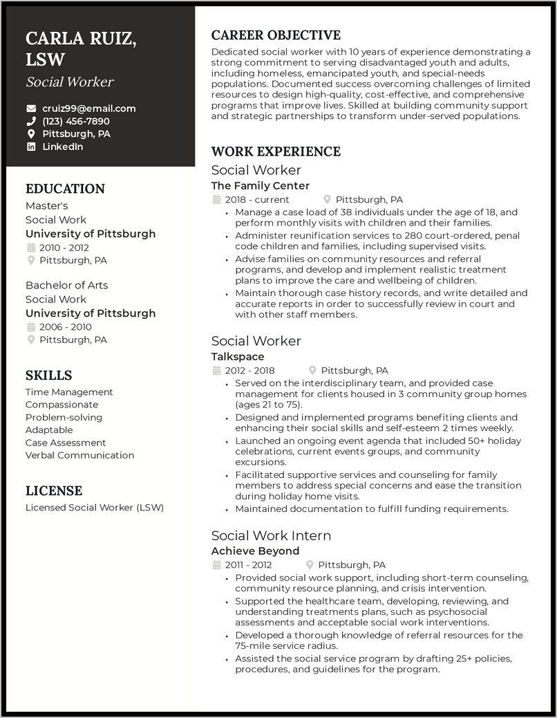 Home Health Care Resume Objective