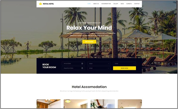 Hotel Booking Responsive Template Free Download