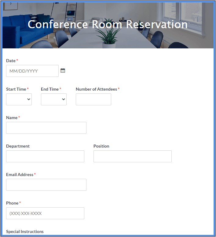 Hotel Reservation Form Template Free Download