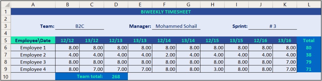 Hourly Timesheet Template Excel Free Download