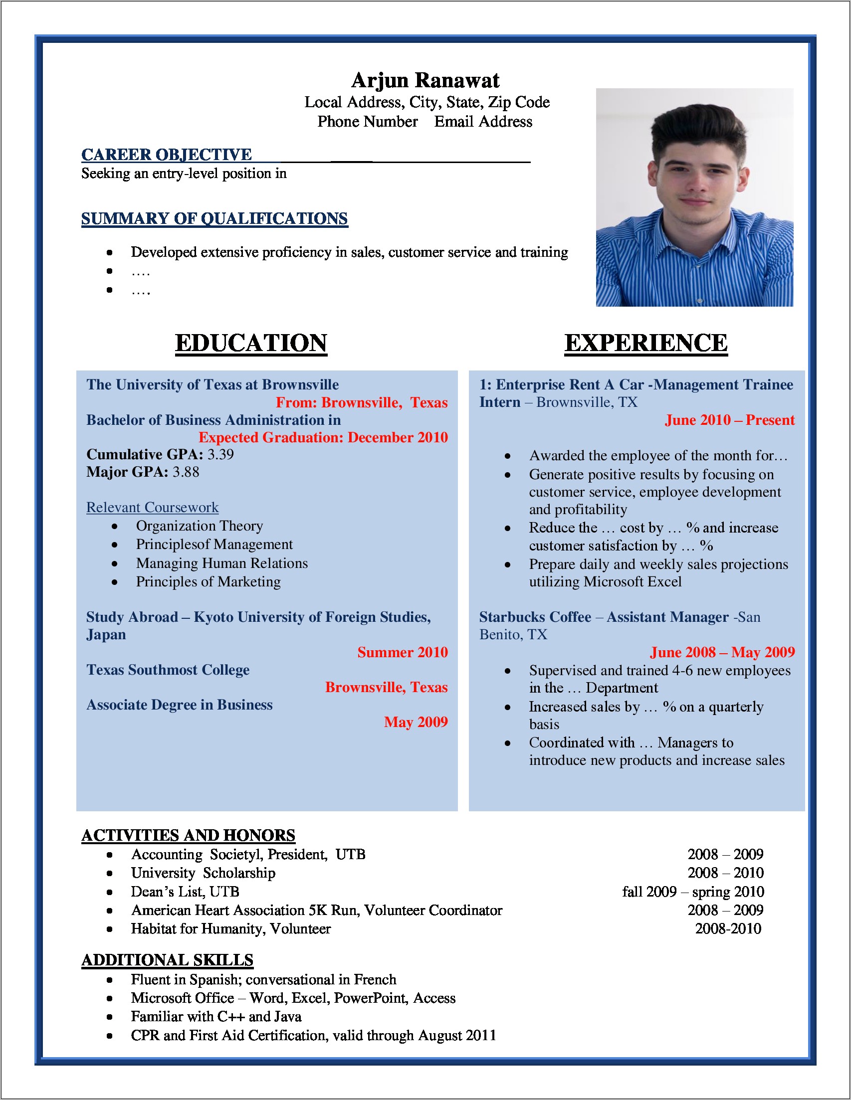 Hr Management Trainee Resume Samples