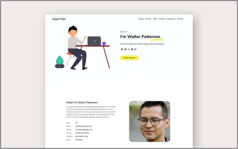 Html Templates For Cv Free Download