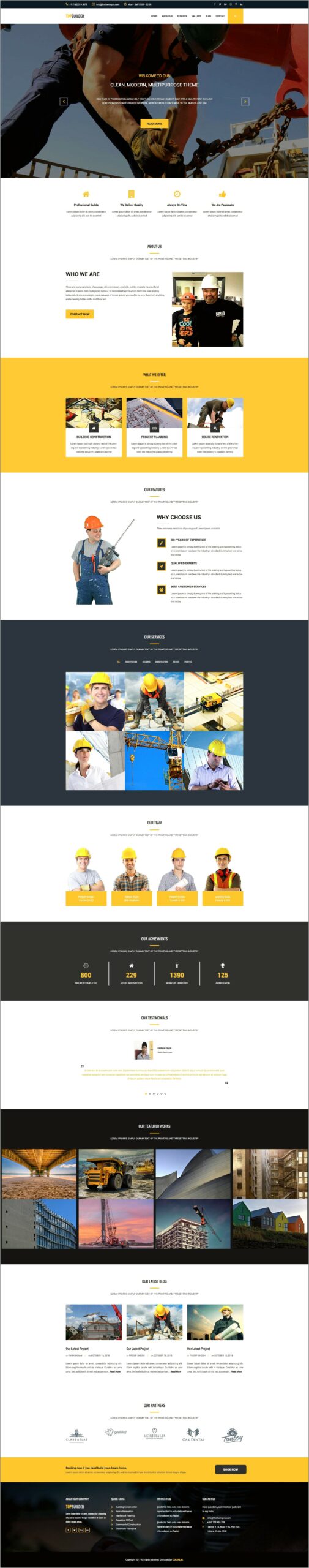 Html5 Construction Company Template Free Download