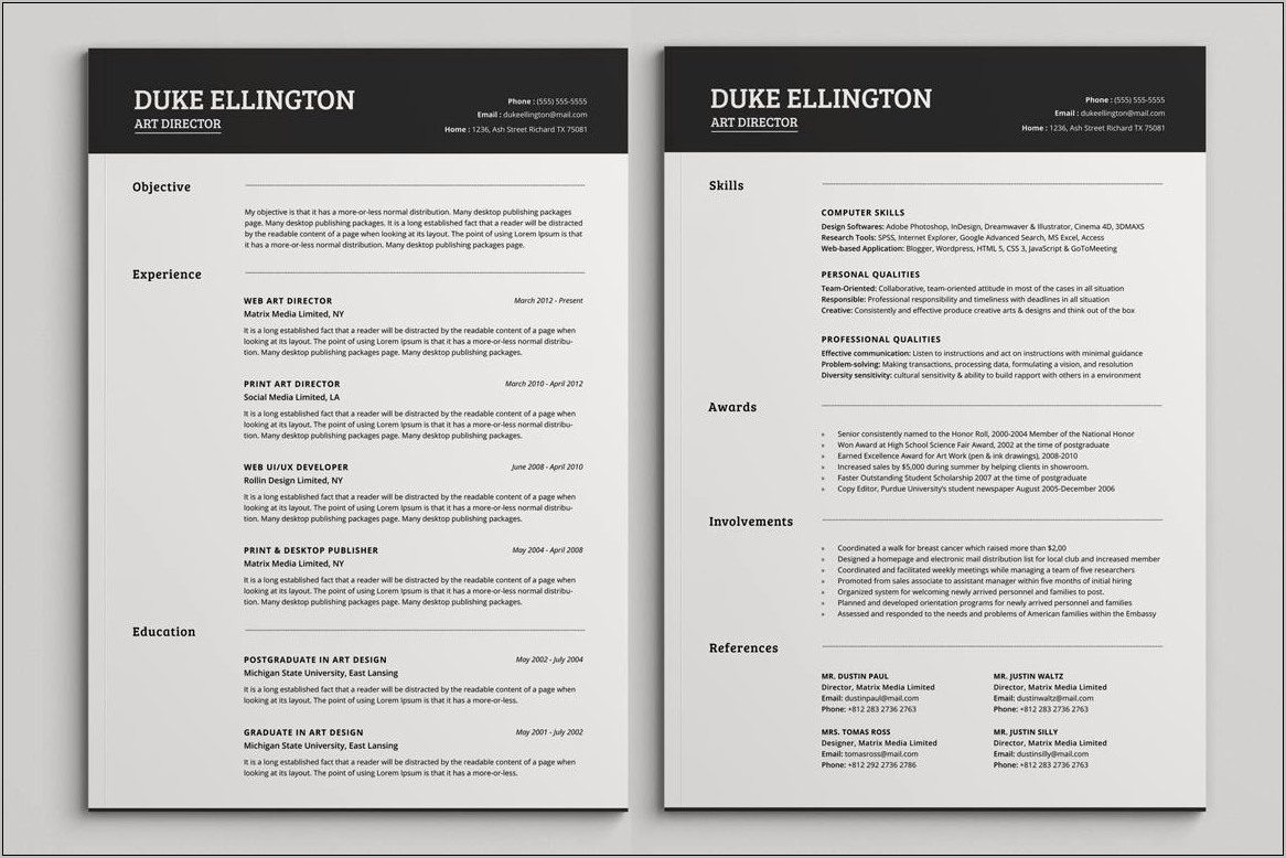 Html5 Css3 Resume Template Free