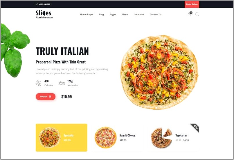 Html5 Pizza Restaurant Template Free Download