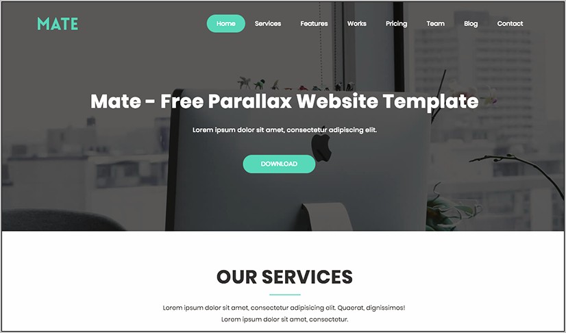 Html5 Responsive Parallax Template Free Download