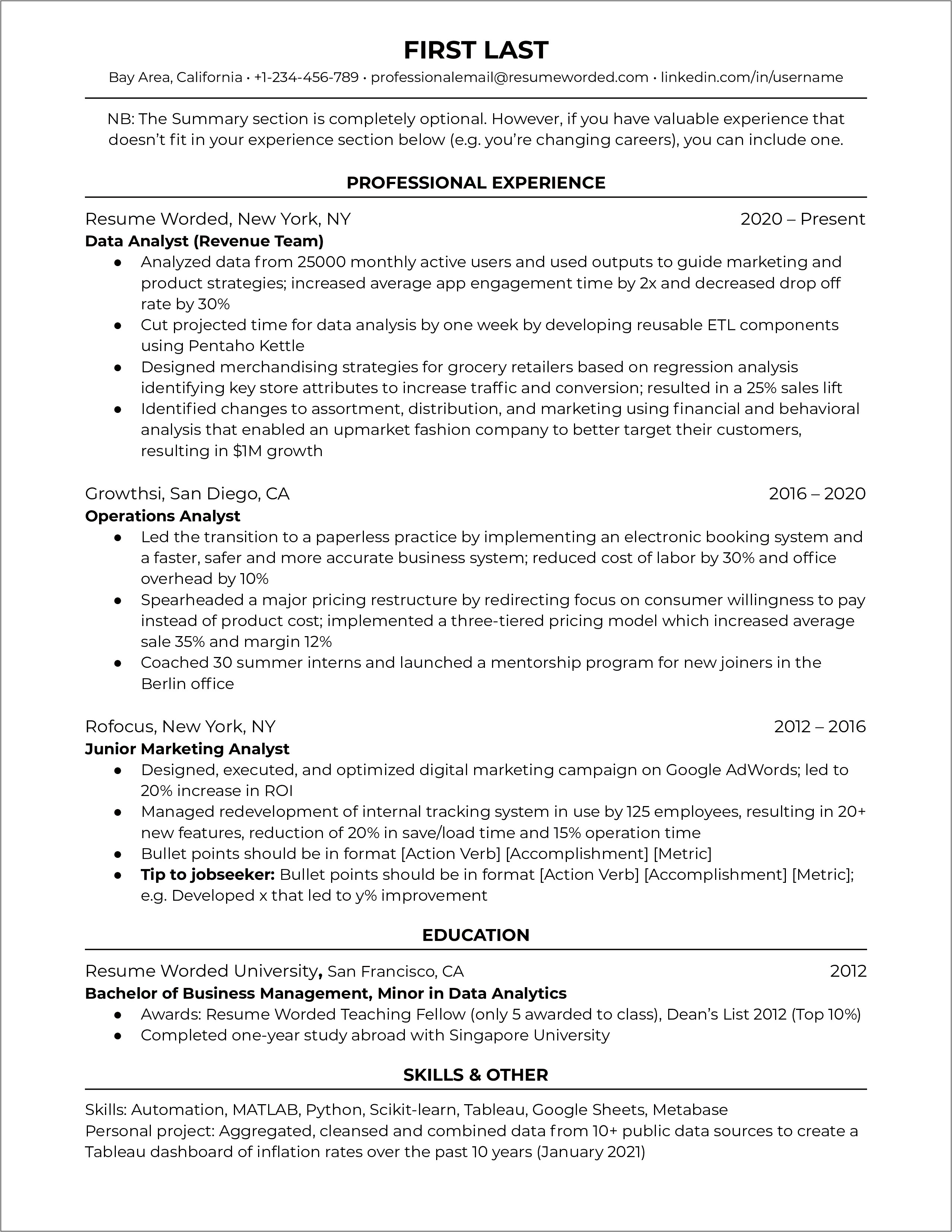 Human Factors Resume Template Free