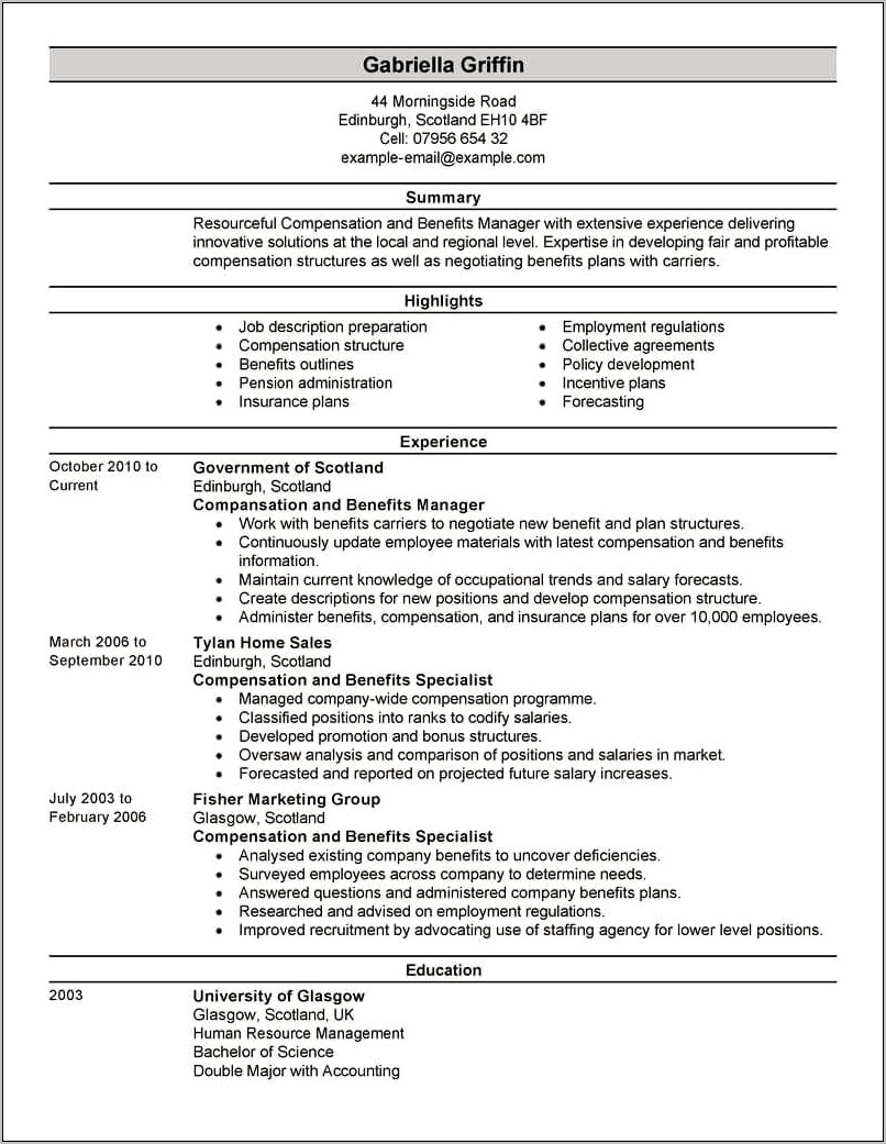 Human Resource Job Discriptioon Resume