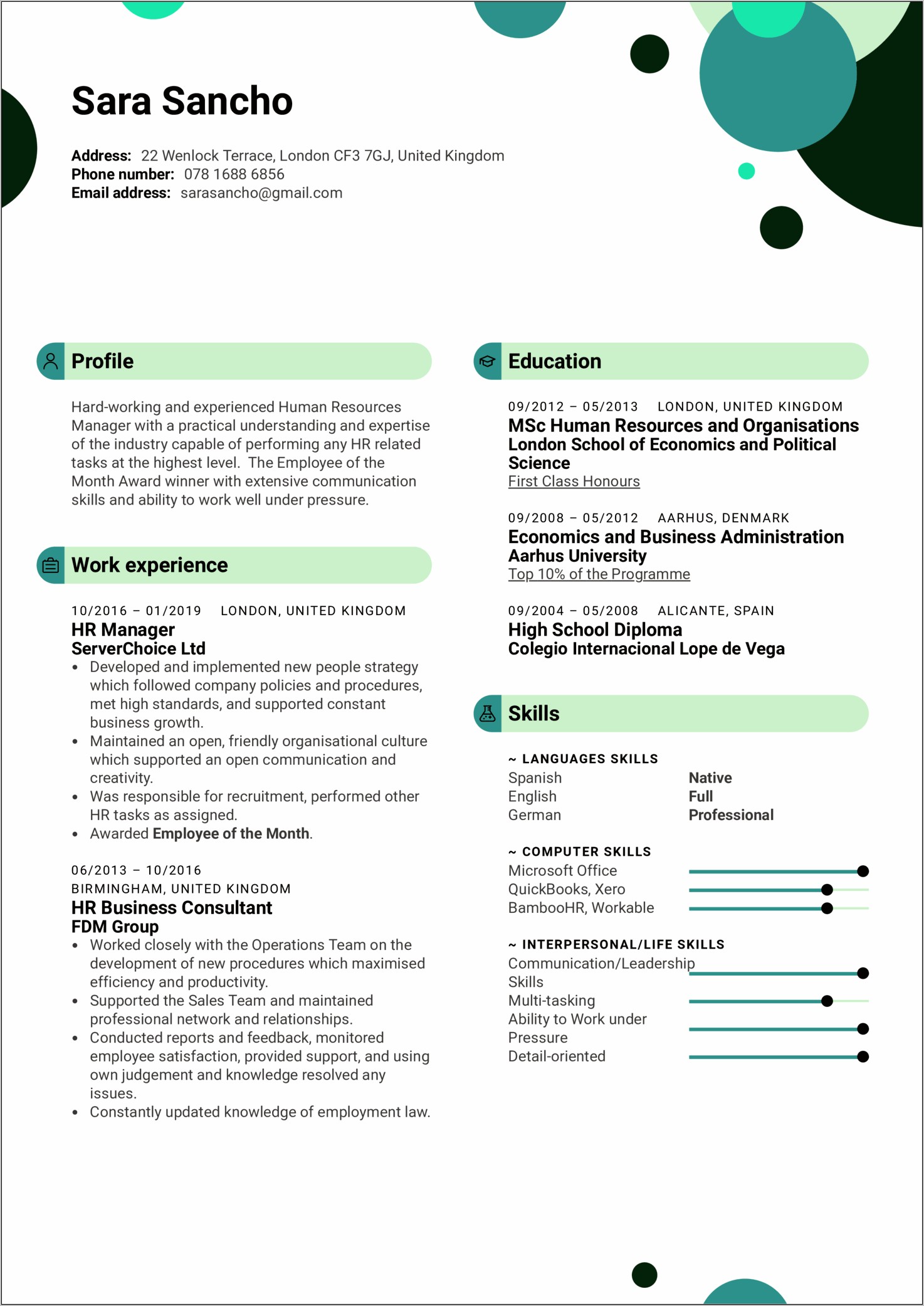 Human Resource Recruitment Resume Samples