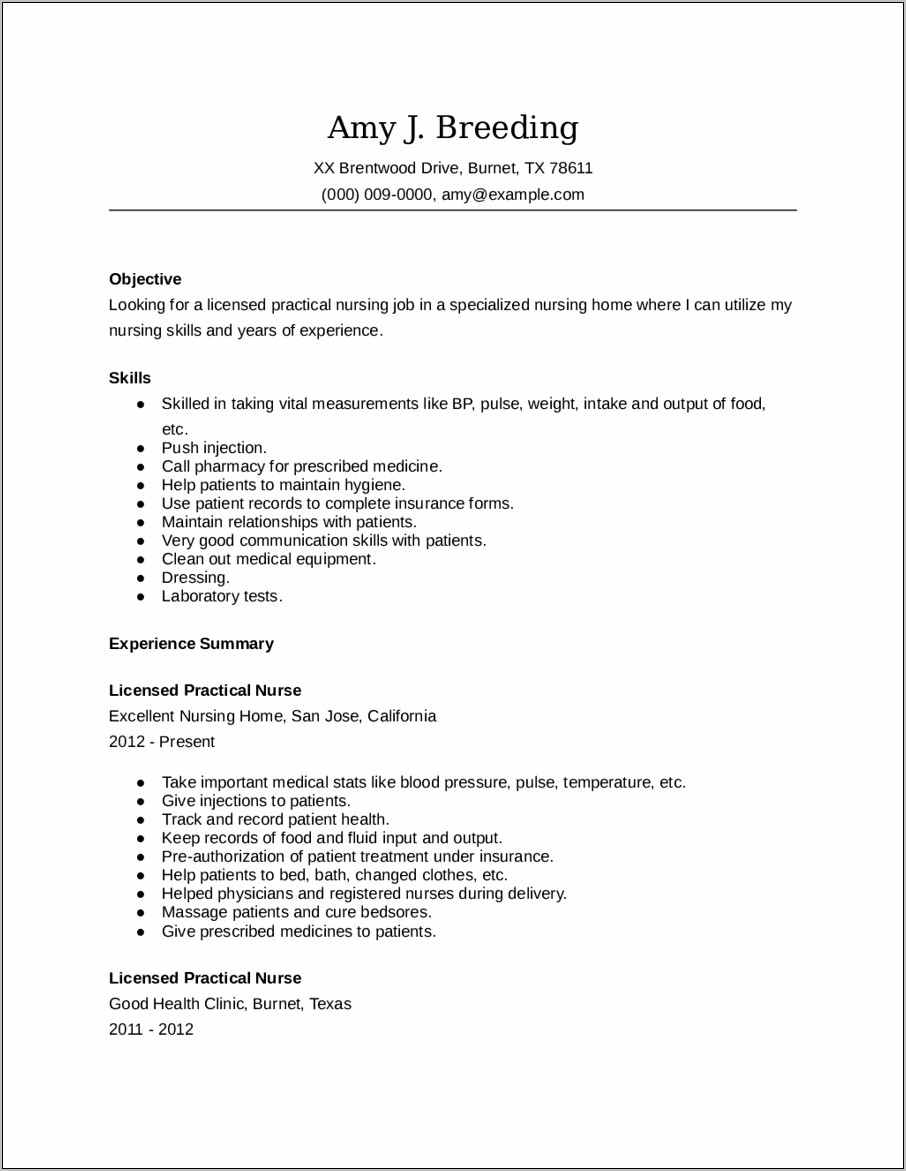 Husbandry Lab Tech Resume Example