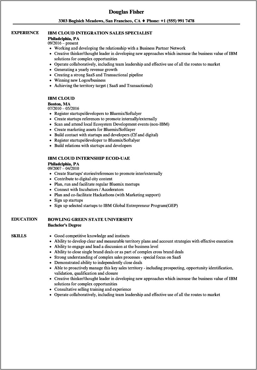 Ibm Badge On Resume Example