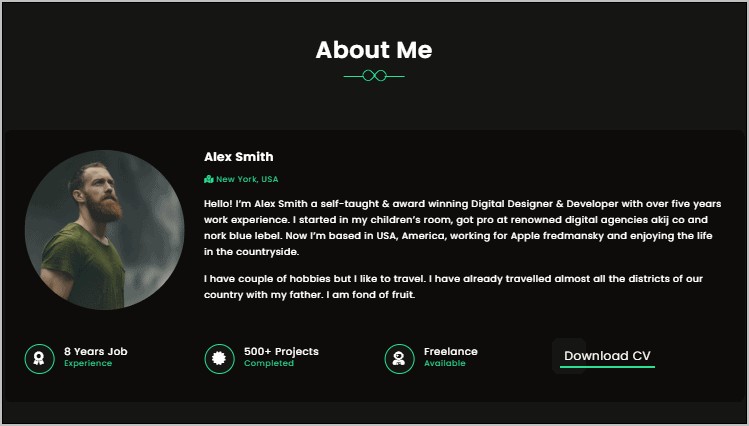 Imozar Personal Portfolio Template Free Download