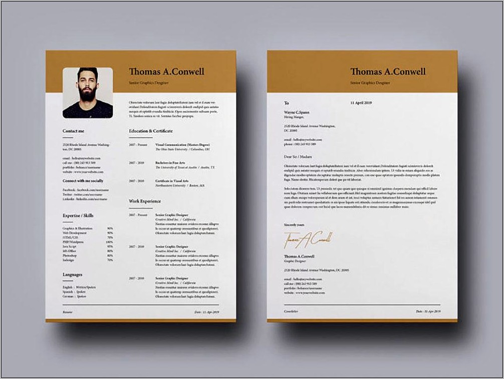 Indesign Cv Resume Template Free