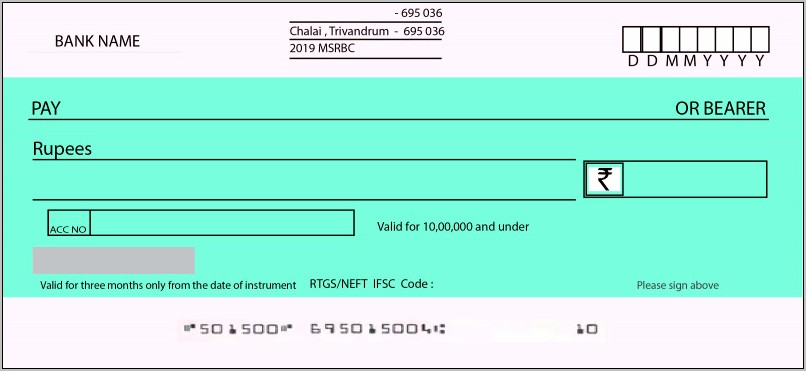 Indian Blank Cheque Template Download Free