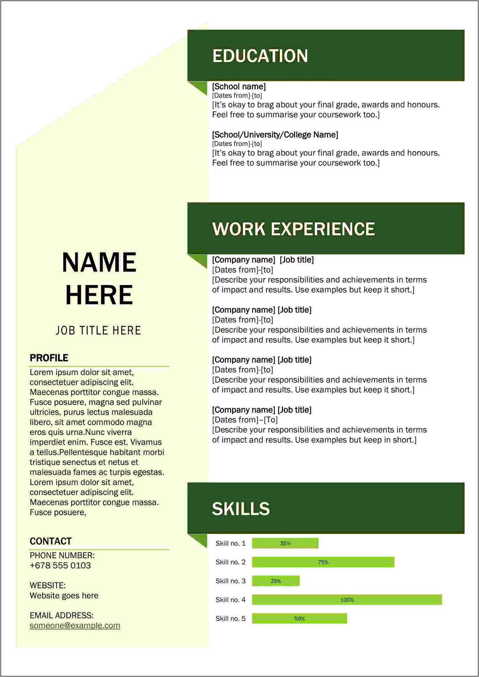 Indian Resume Templates Free Download