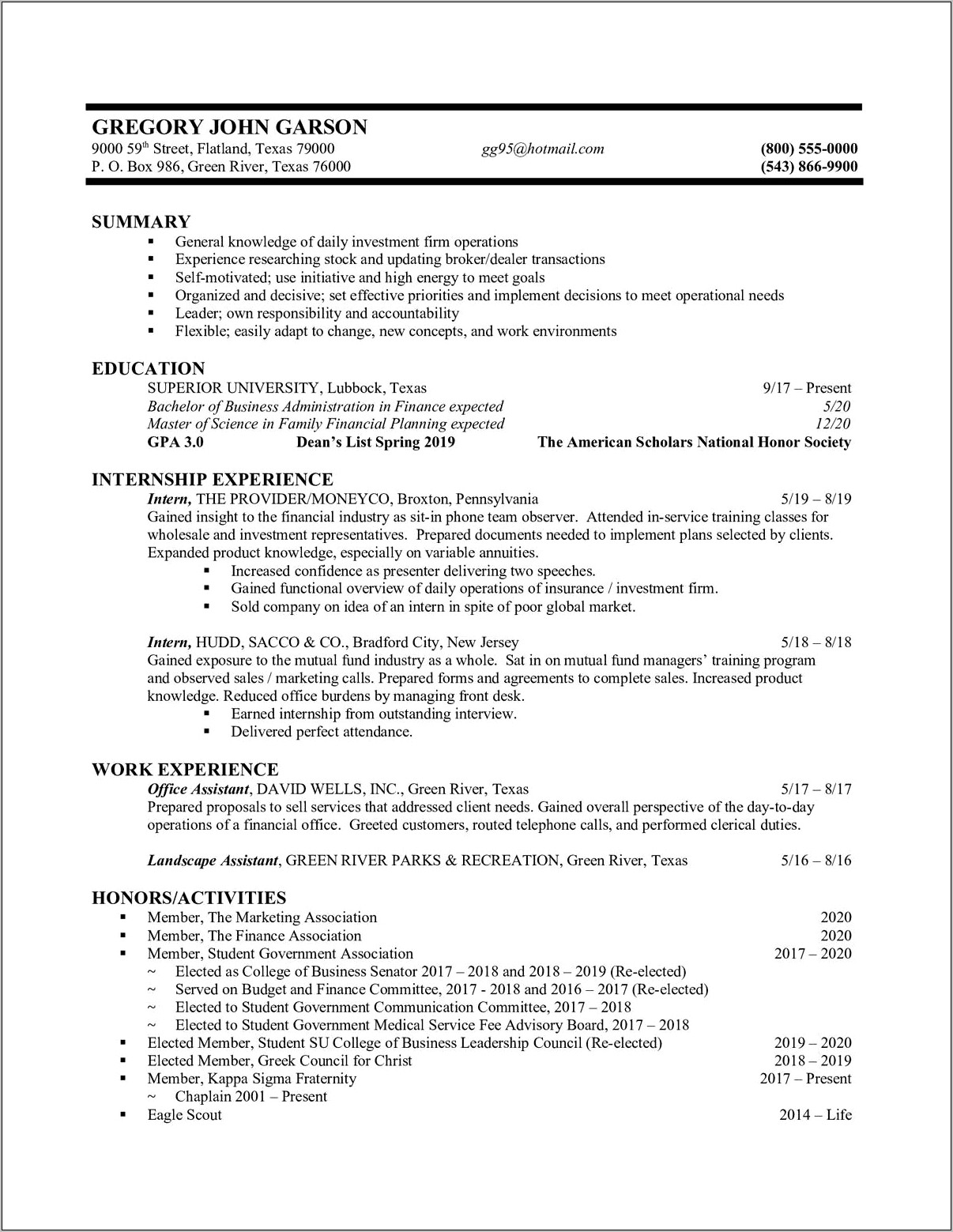 Industrial Exposure In Resume Examples