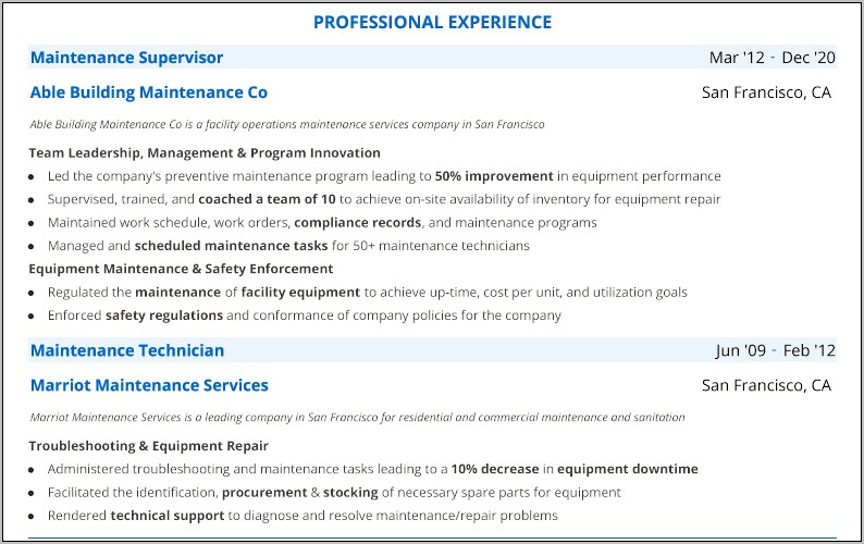 Industrial Maintenance Technician Resume Objective