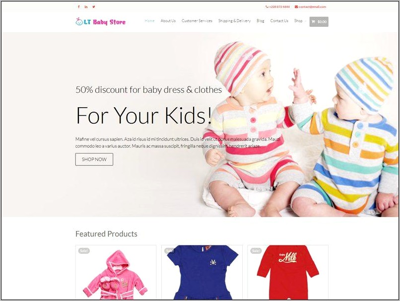 Infant Clothing Store Template Free Download