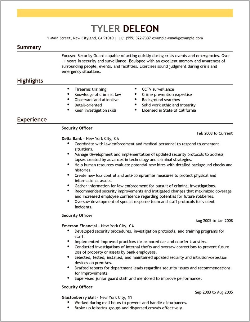 Information Security Advisor Sample Resume