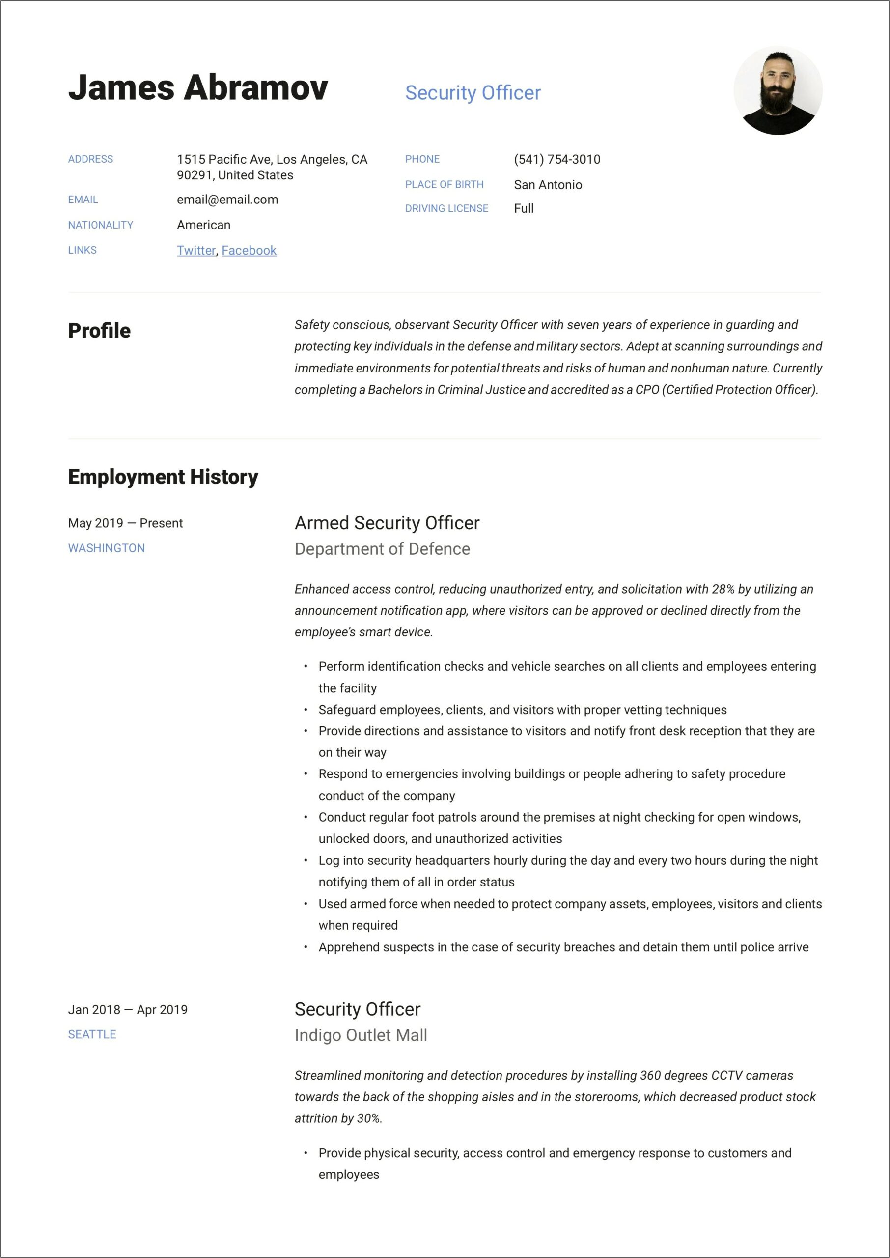 Information Security Officer Resume Examples