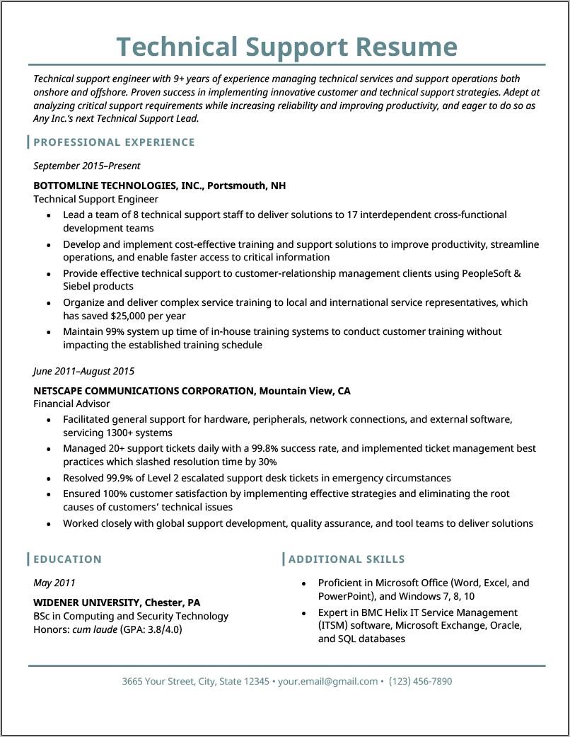 Information Technology Resume Samples 2015