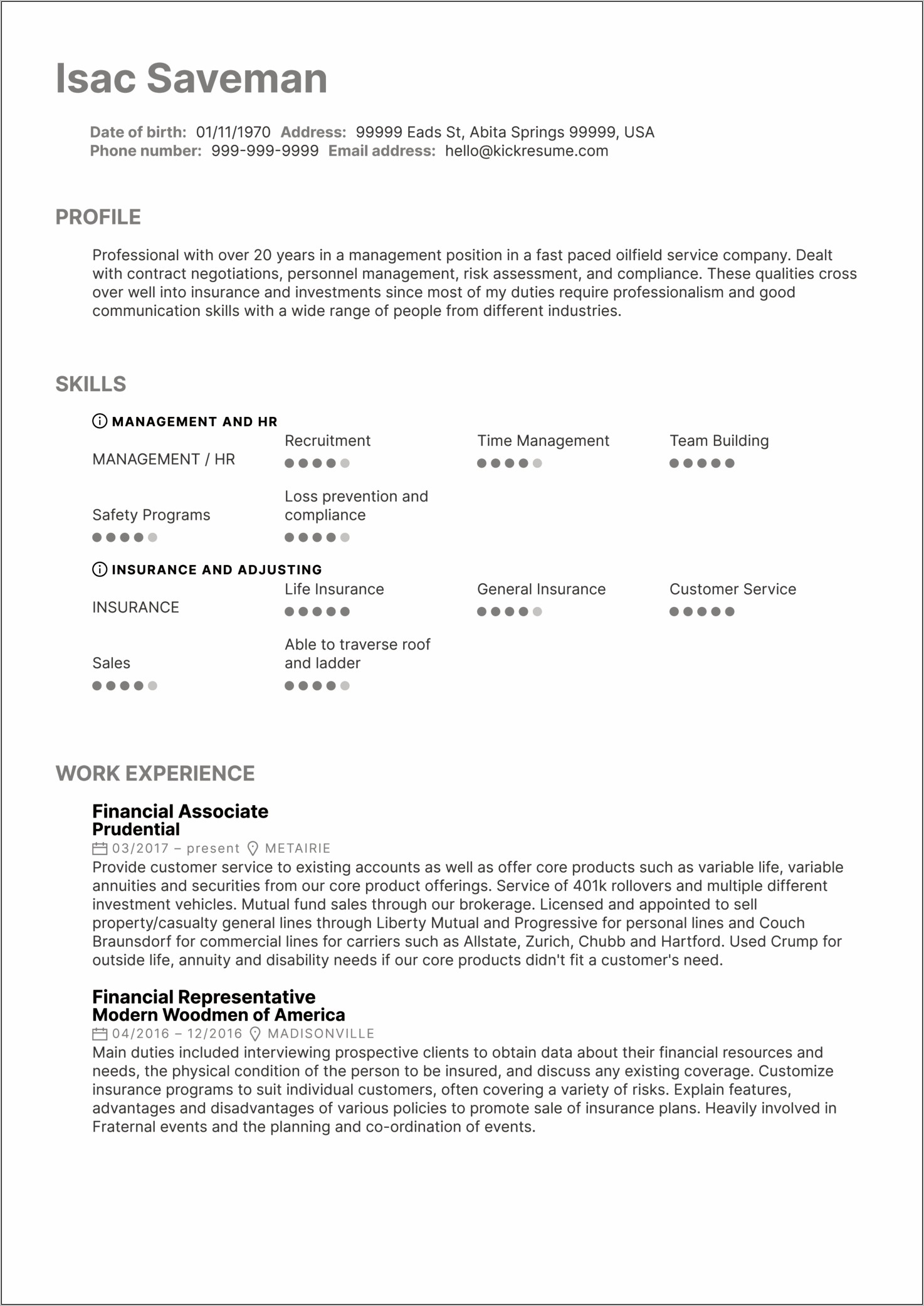 Insurance Producer Job Description Resume
