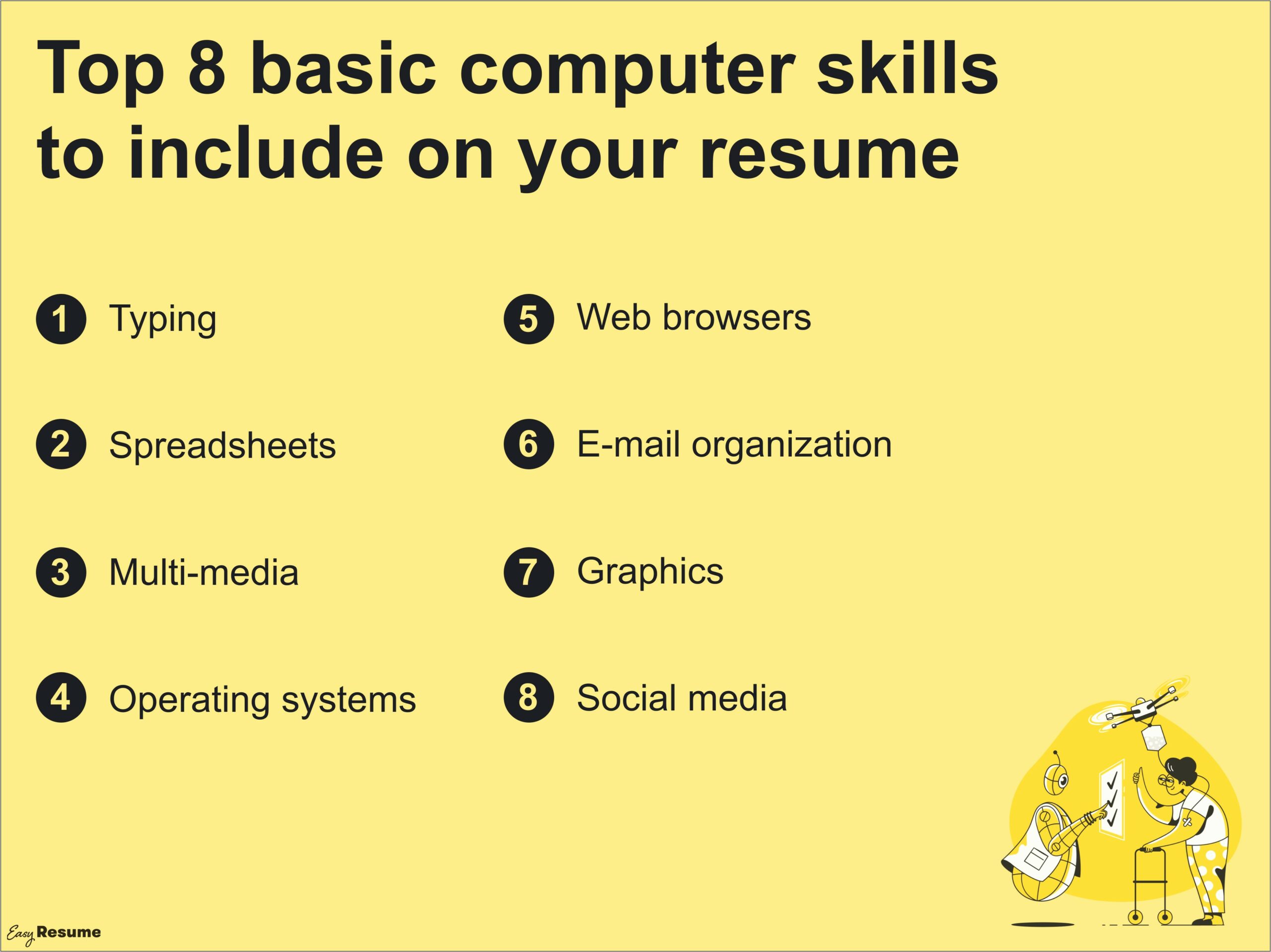 Internet And Computer Skills Resume