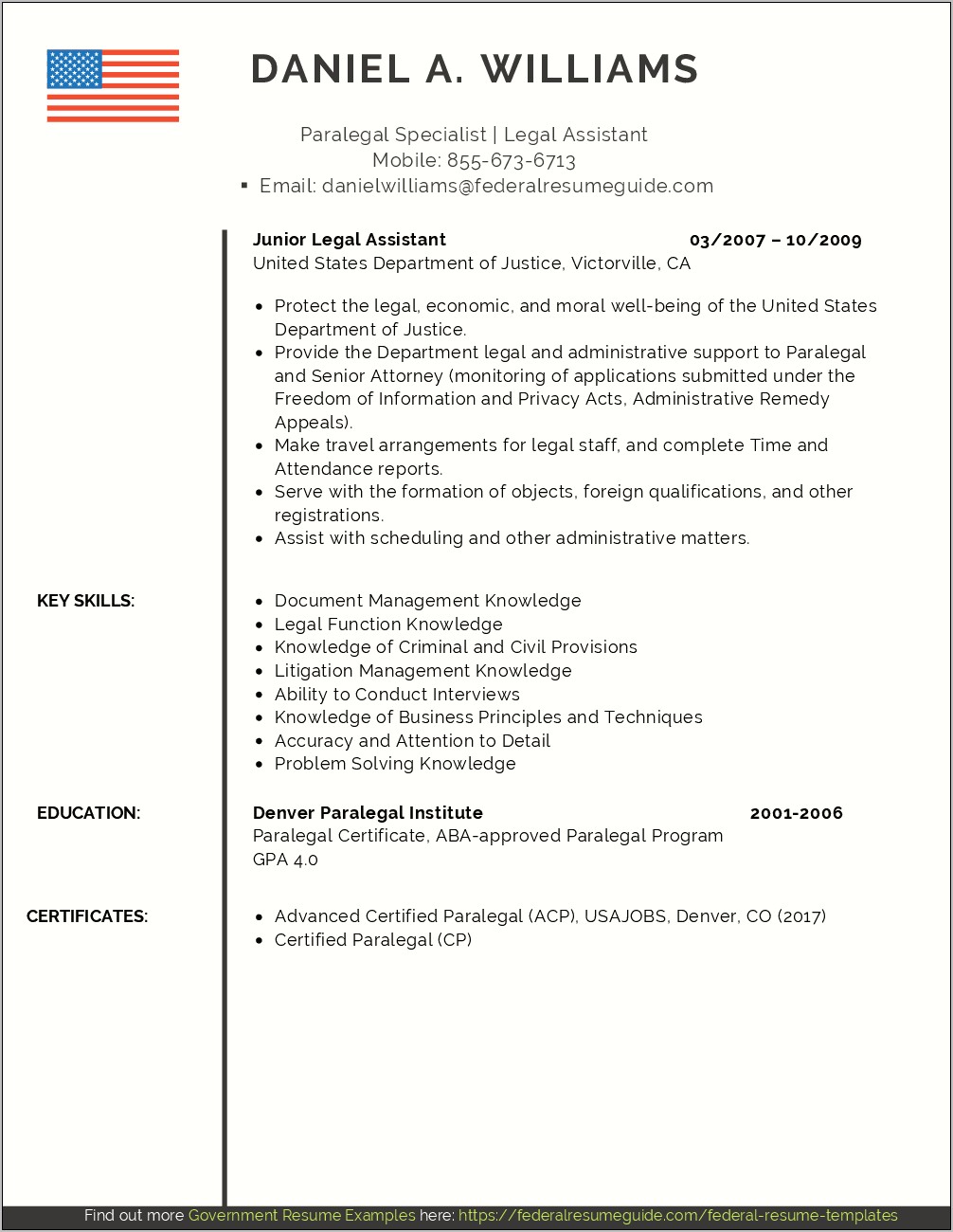 Internship Paralegal Resume Objective Samples