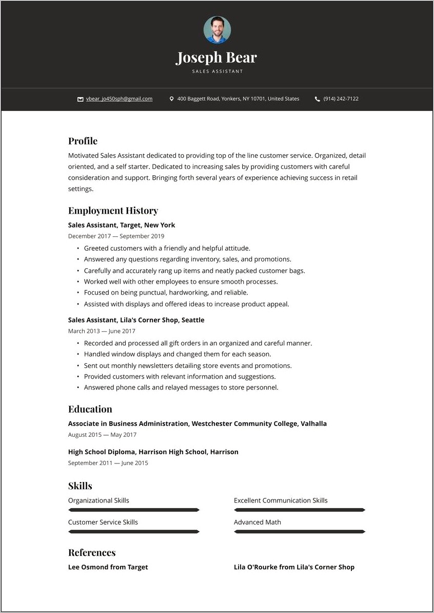 Inventory Associate Job Description Resume