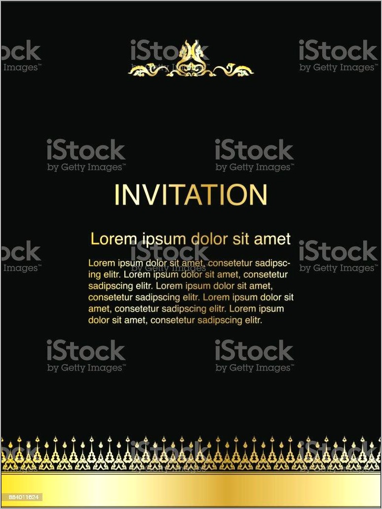 Invitation Template With Golden Border Download