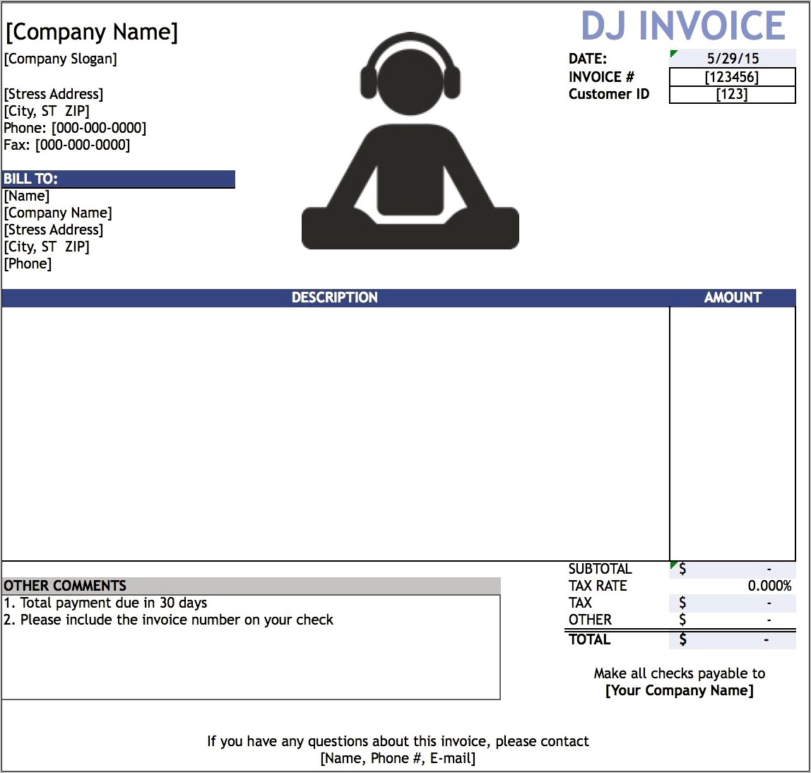 Invoice Template For Mac Free Download