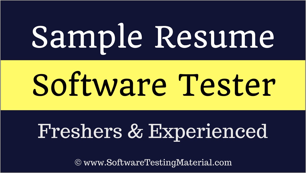 Istqb Certified Tester Resume Sample