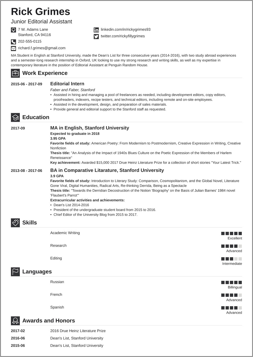 It Example Resume Entry Level