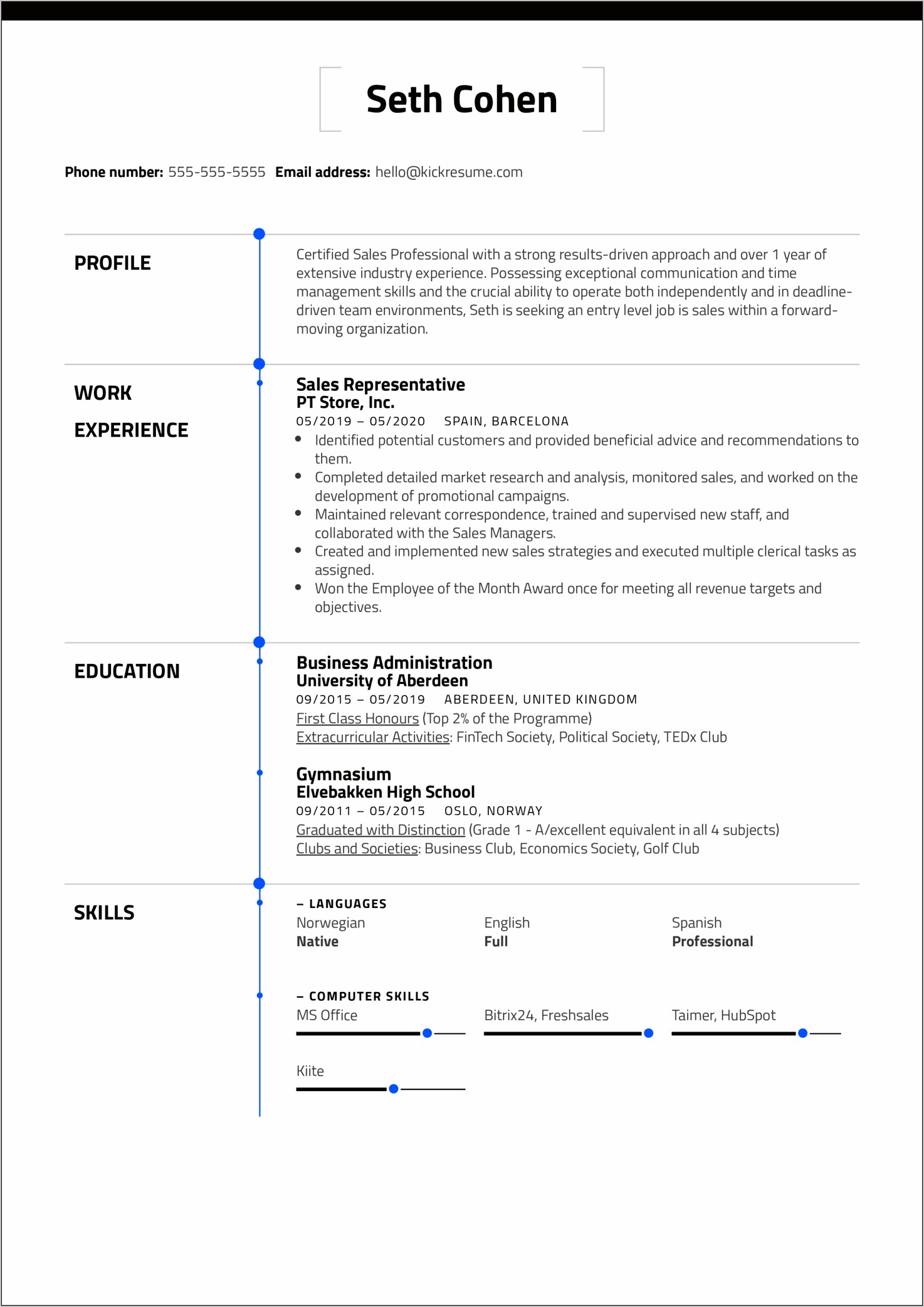 It Job Resume Entry Level