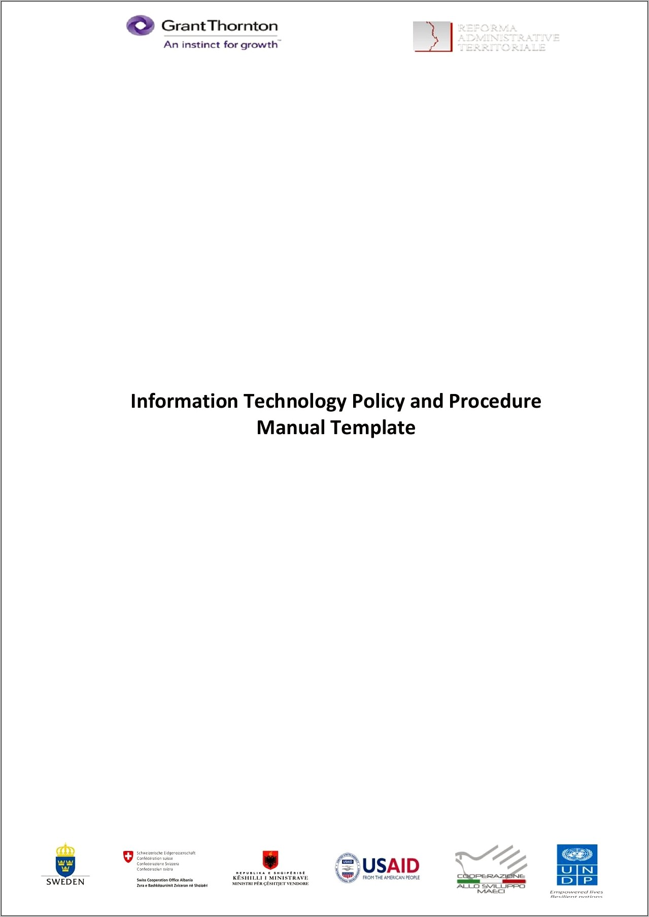 It Policies And Procedures Manual Templates Download