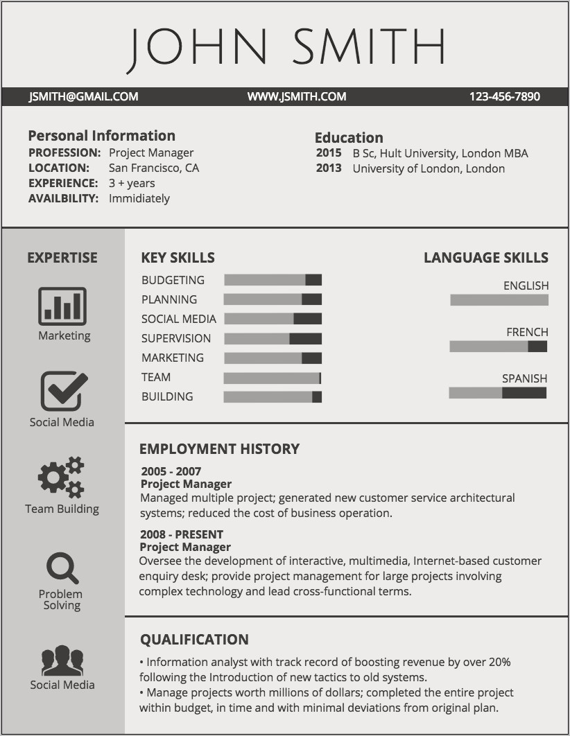 It Skills Resume Template Free