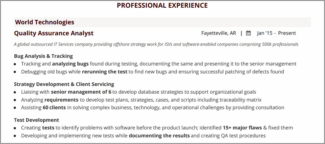 It Software Ananlys Sample Resume