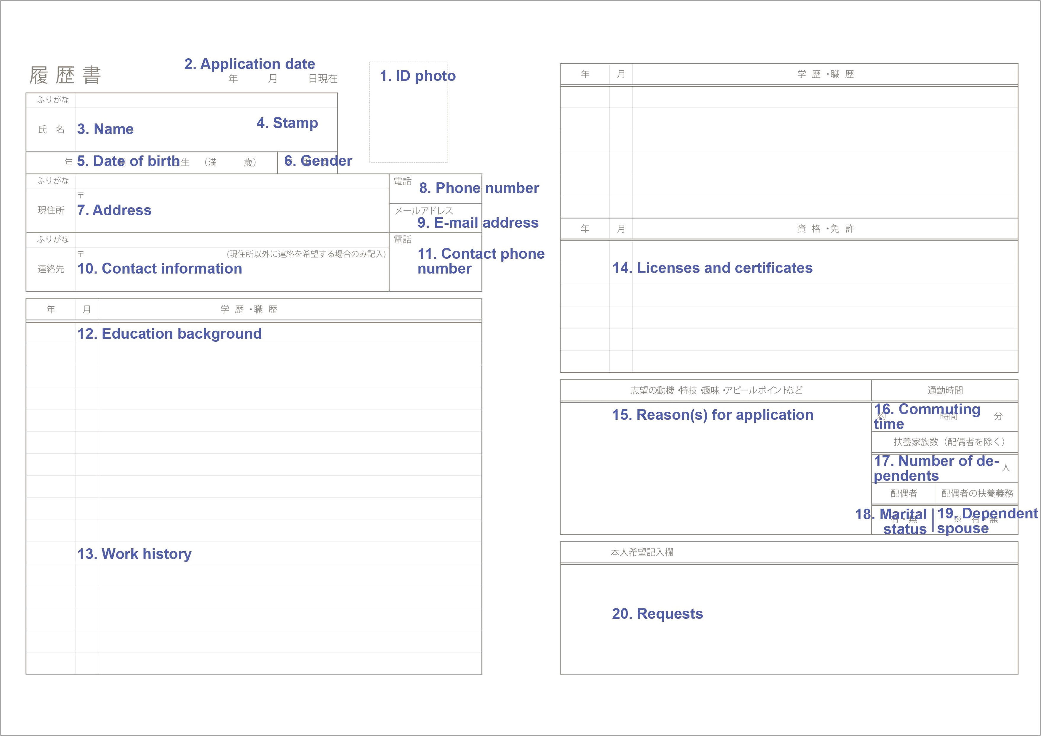 Japanese Resume Template Free Download