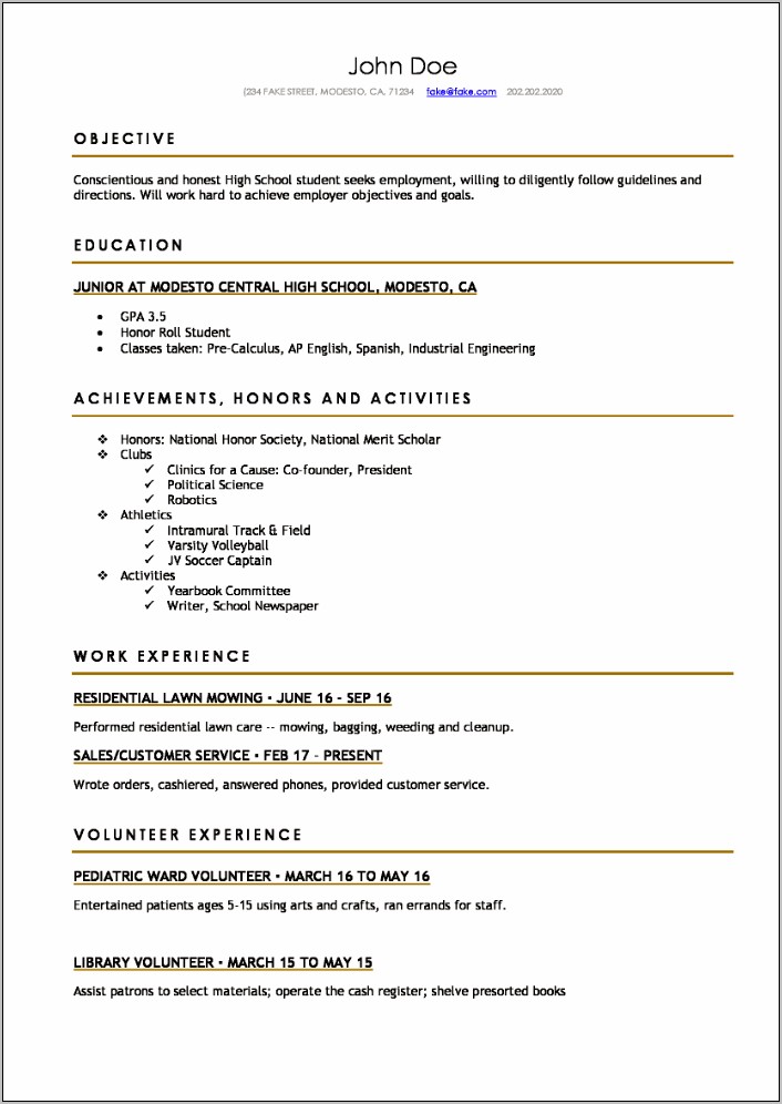 Job Duties Example For Resume