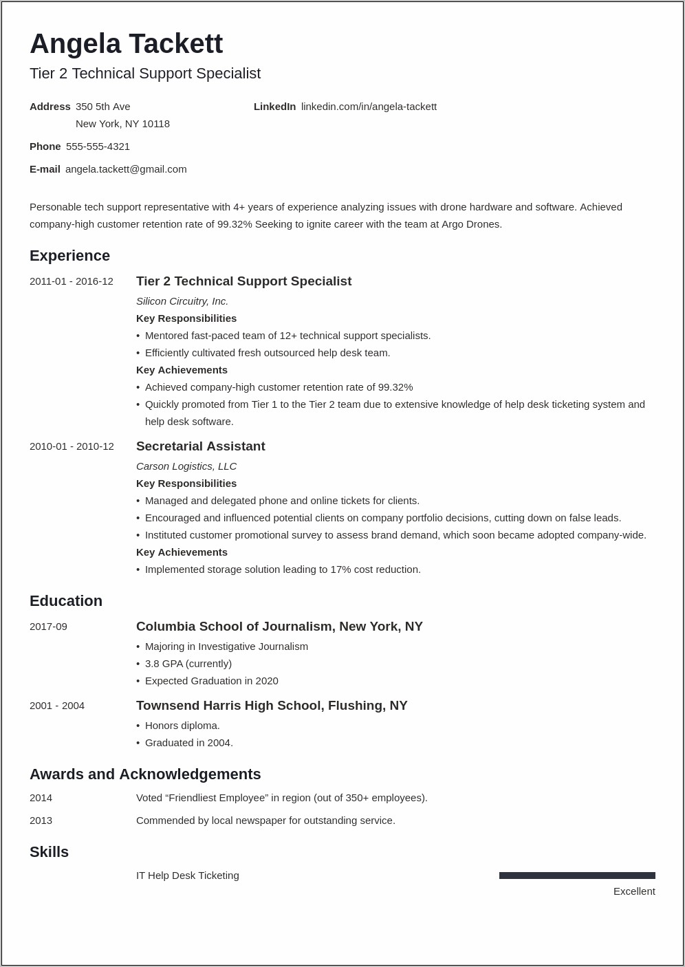 Job Objective Resume Help Desk