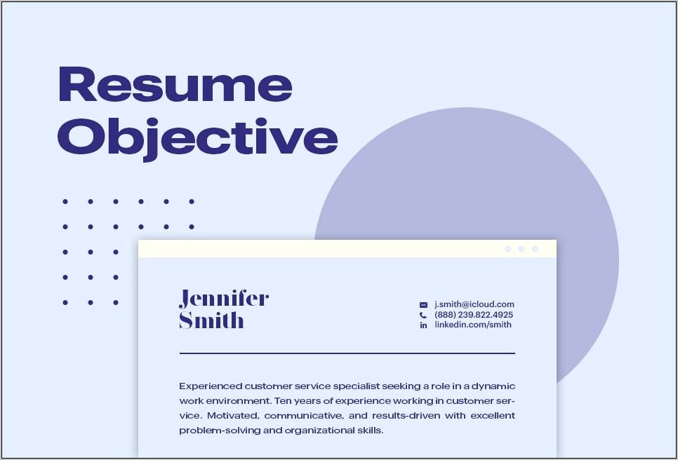 Job Objective Statement On Resume