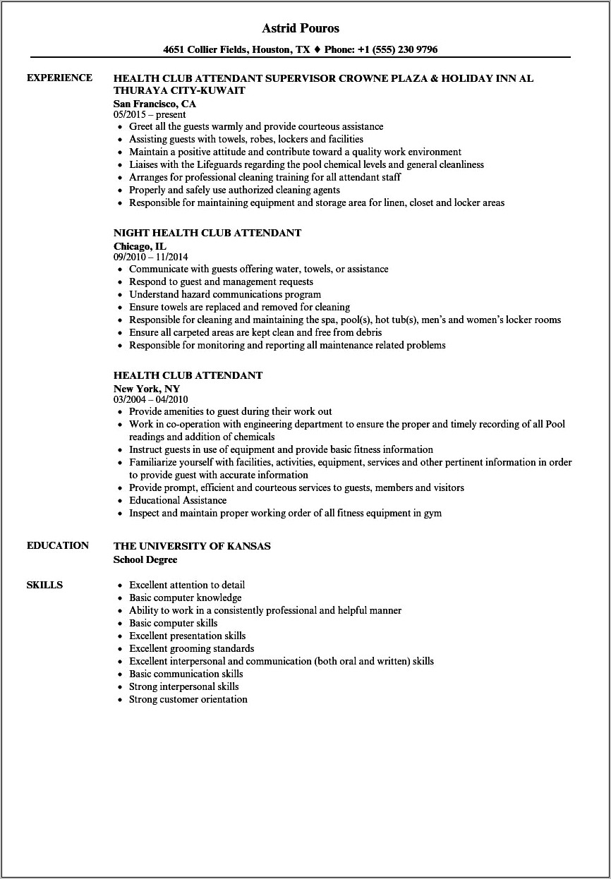 Job Or Club In Resume